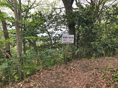 鴨城跡への案内板