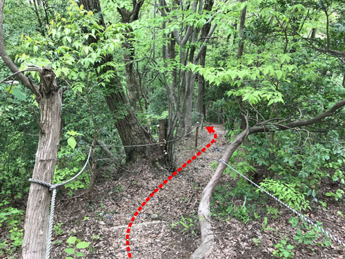 にらみ山砦の切岸