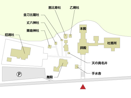 金剣宮の境内マップ
