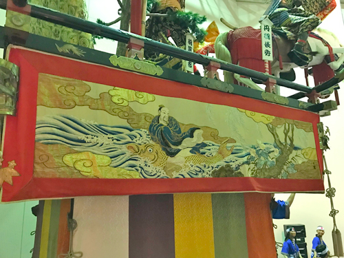 琴高仙人図の水引幕