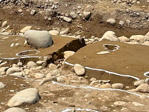 道路状遺構のトレンチ